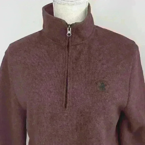 Small Beverly Hills Polo Club 100% Polyester Heather Red Long Sleeve Sweater - Picture 5 of 13